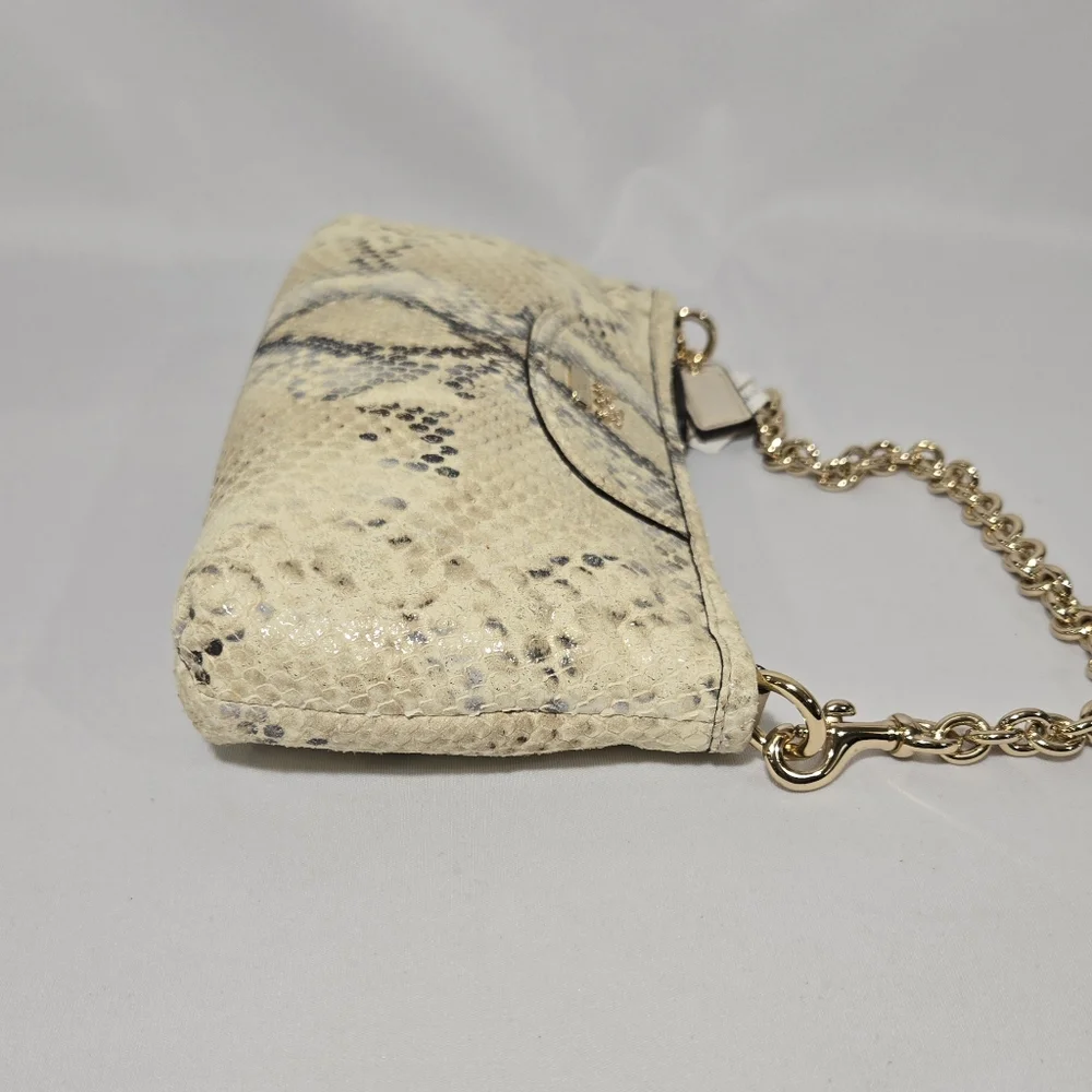 Coach GD/Natural Snake Pattern Leather Small Clutch Purse